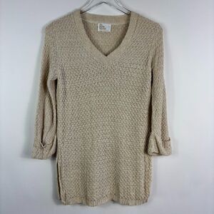 Vintage Sidney Gould Womens Sweater S Tan Its Pure Gould Open night Tunic 70s